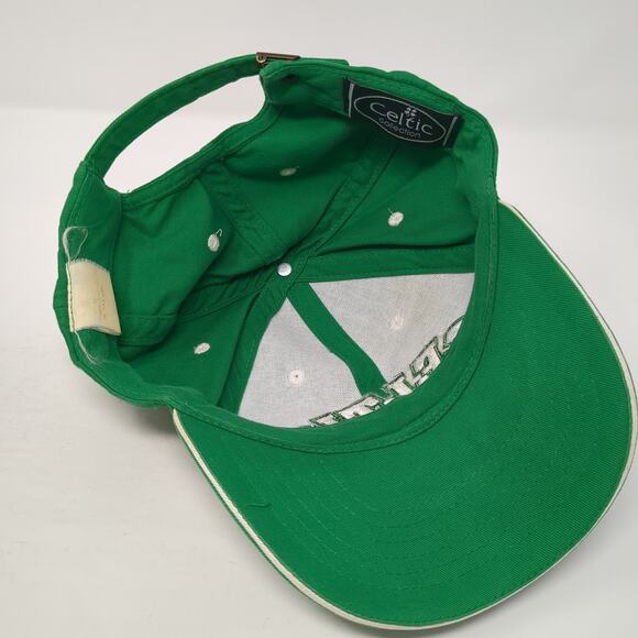 Celtic Slideback Baseball Cap Green One Size Adjustable Embroidered 6 Panel - Picture 7 of 10